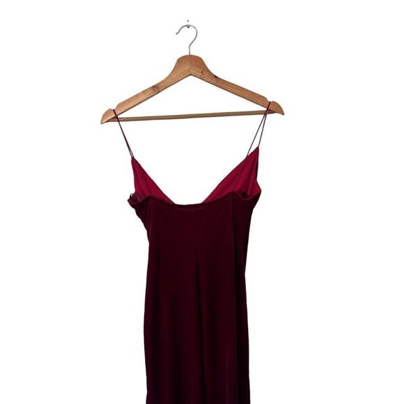 Rampage Vintage Y2K Velour Red Velvet Faux Wrap Rhinestone Mini Dress Size S - Picture 9 of 13